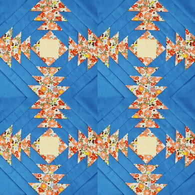 Pineapple Foundation by the Yard Quilt Kit Blue & Coral