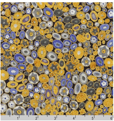 Robert Kaufman Gustav Klimt Pebbles Cobalt