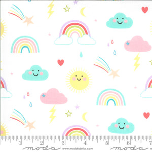 Moda Hello Sunshine Rainbows White