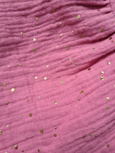 Load image into Gallery viewer, Gold Speckled Double Gauze Pink 0.5m