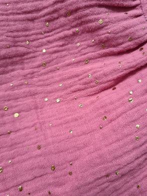 Gold Speckled Double Gauze Pink 0.5m
