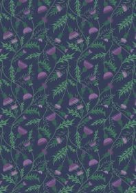 Celtic Coorie All over Thistle on Dark Blue