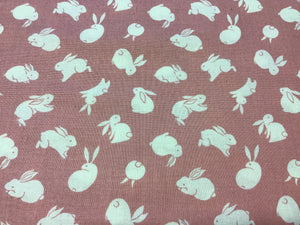 Moon Rabbit White Bunnies on Pink
