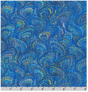 Robert Kaufman Library of Rareties Feathers Indigo