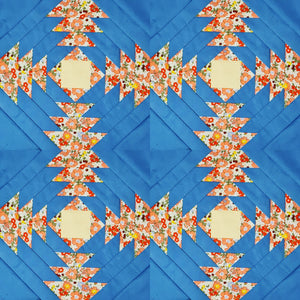 Pineapple Foundation by the Yard Quilt Kit Blue & Coral