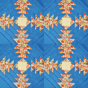 Pineapple Foundation by the Yard Quilt Kit Blue & Coral