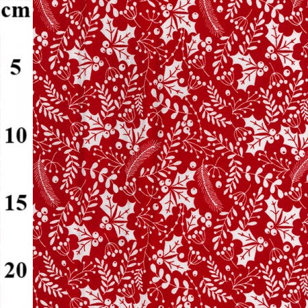 Holly Boughs on Red