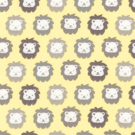 Robert Kaufman Cozy Cotton Flannel Lions on Yellow